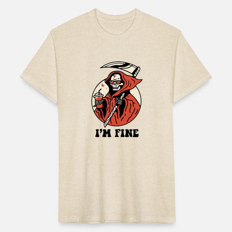 I'm fine funny retro grim reaper curious George