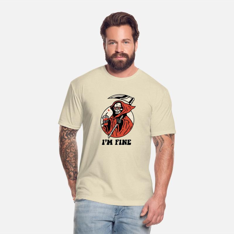 I'm fine funny retro grim reaper curious George