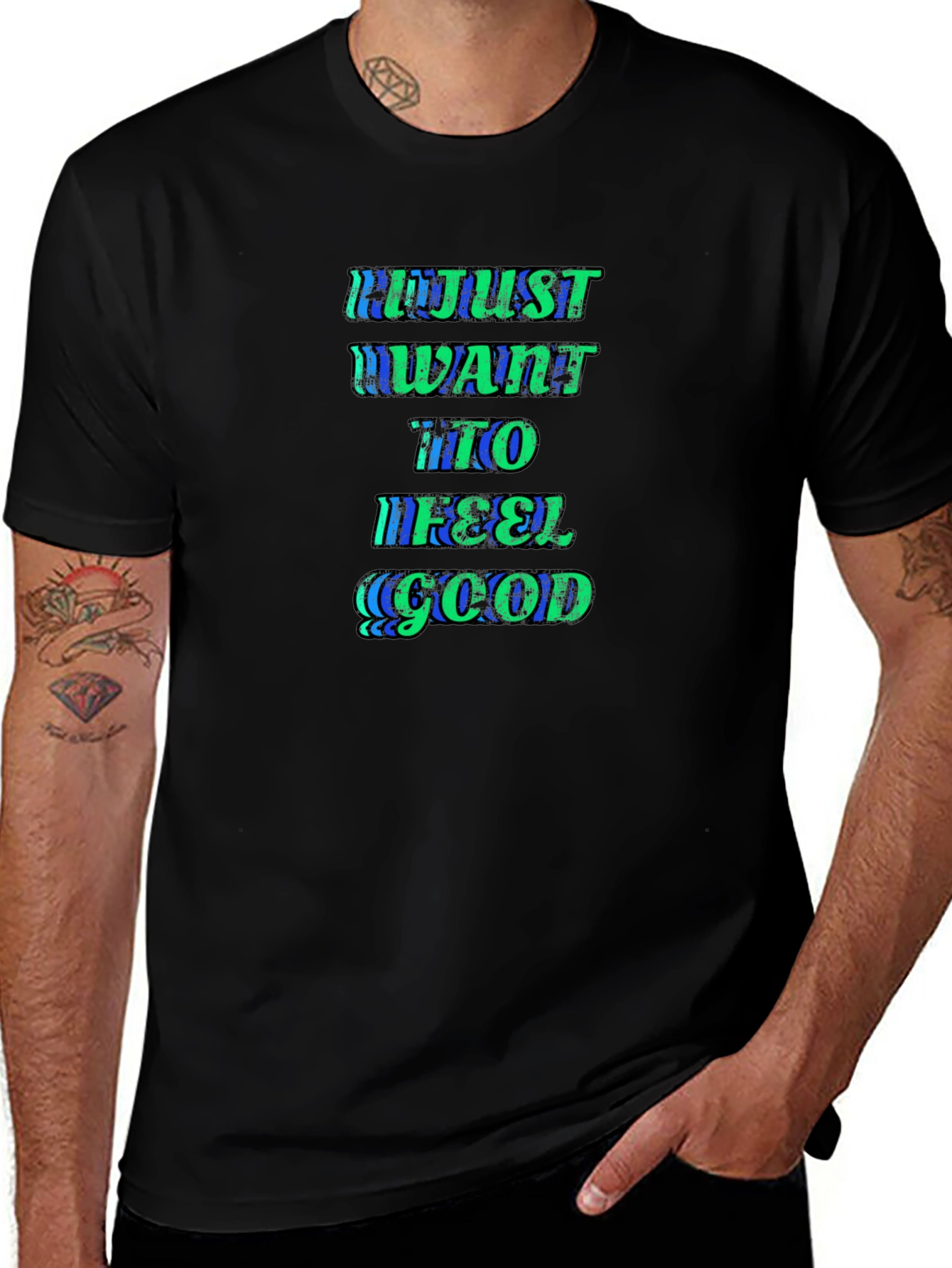 Just Want to Feel Good Black Graphic Tee