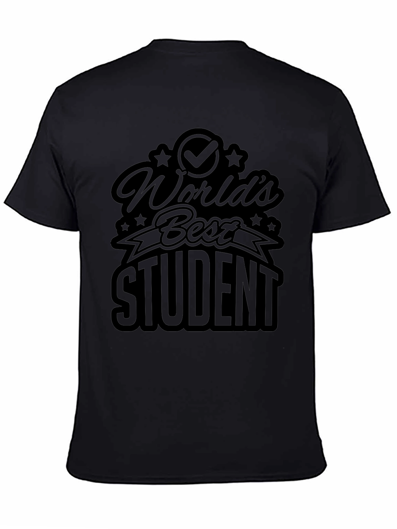 Worlds Best Student Black Graphic T-Shirt