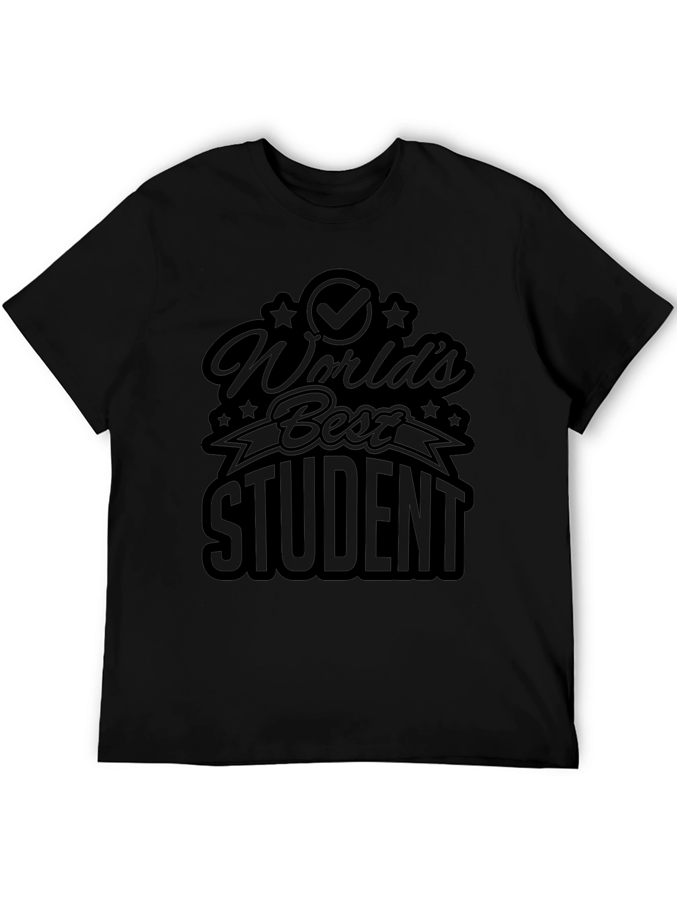 Worlds Best Student Black Graphic T-Shirt