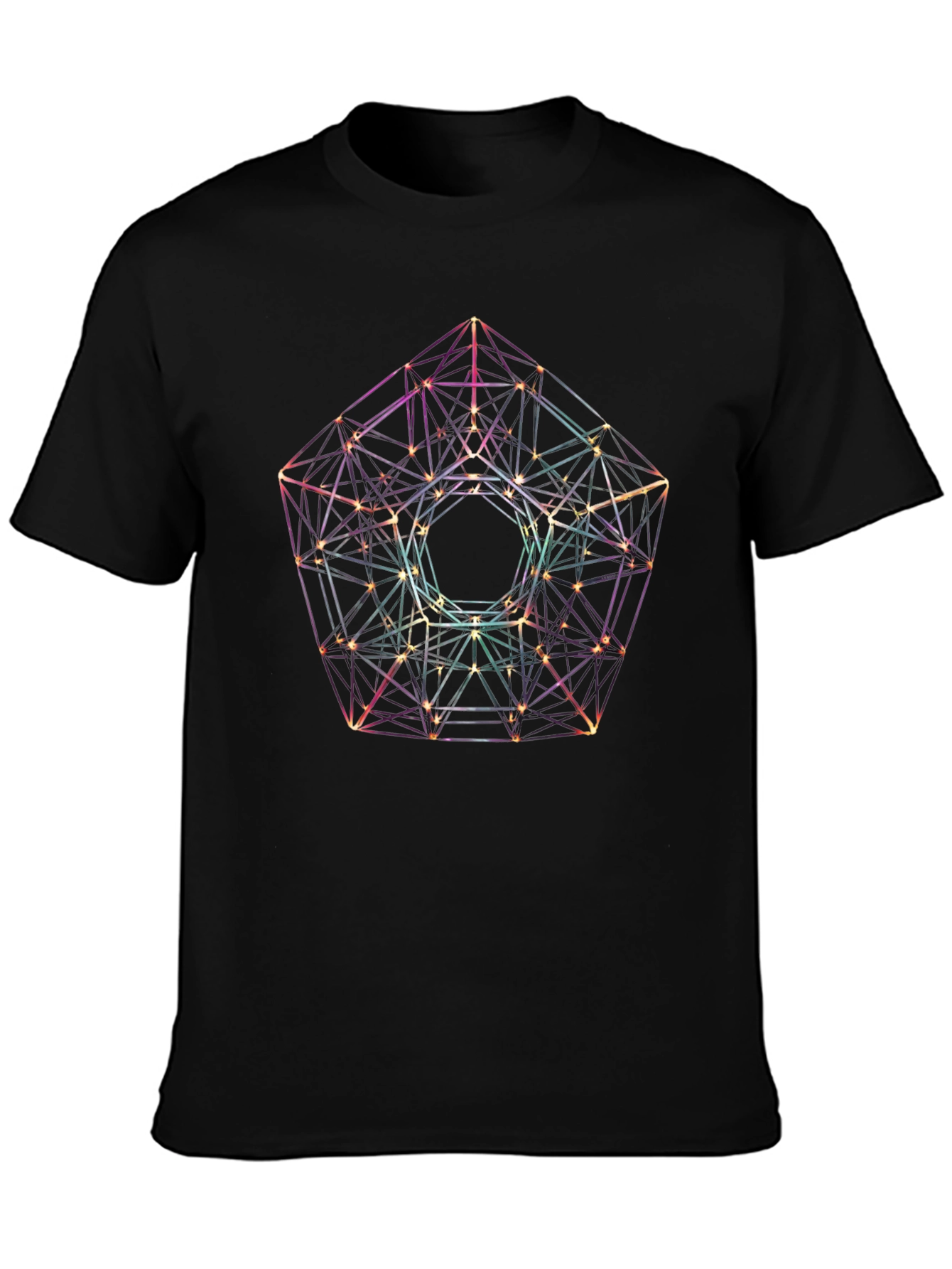 Geometric Design Black T-Shirt