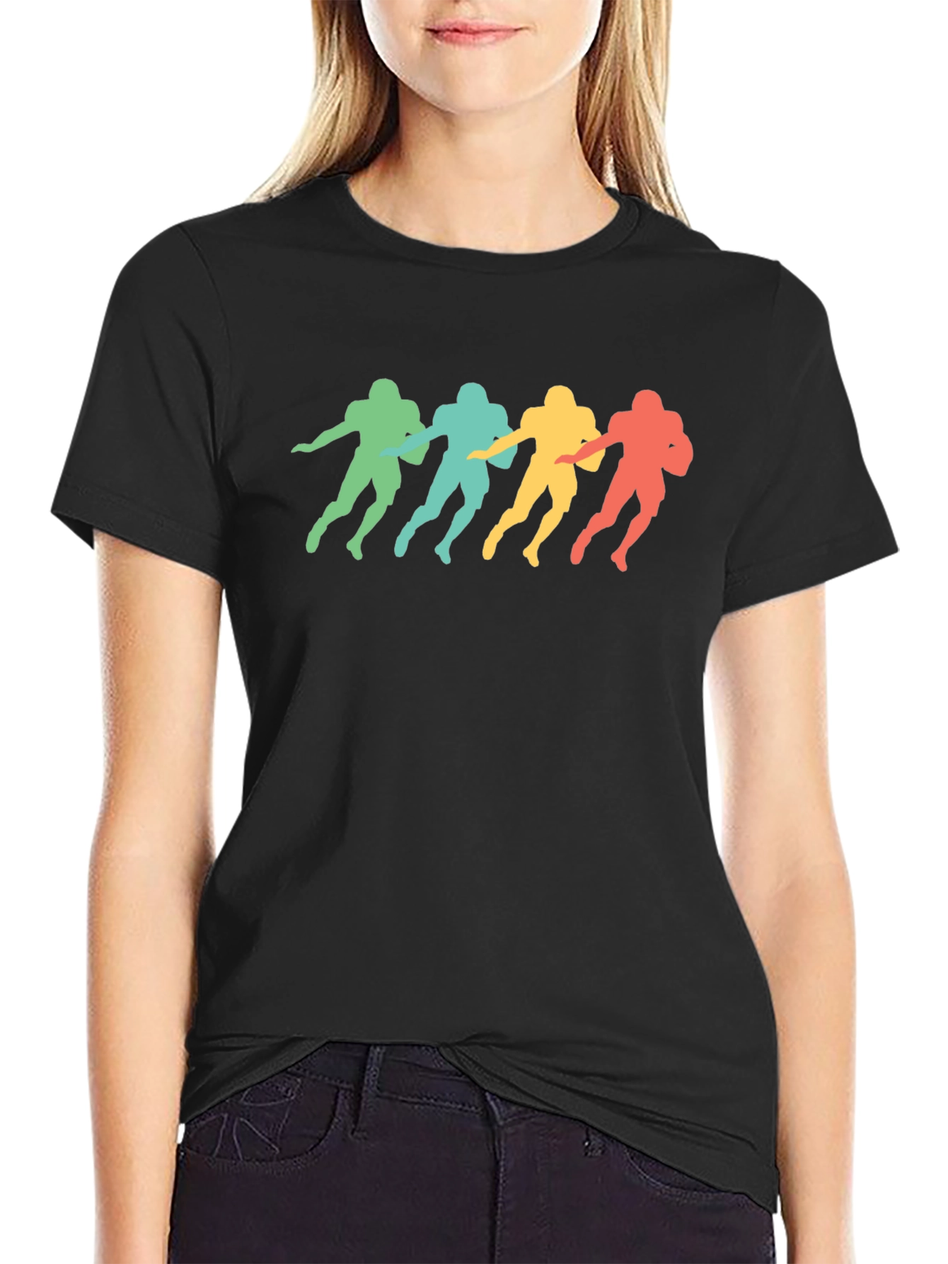 Retro Football Player Silhouette T-Shirt