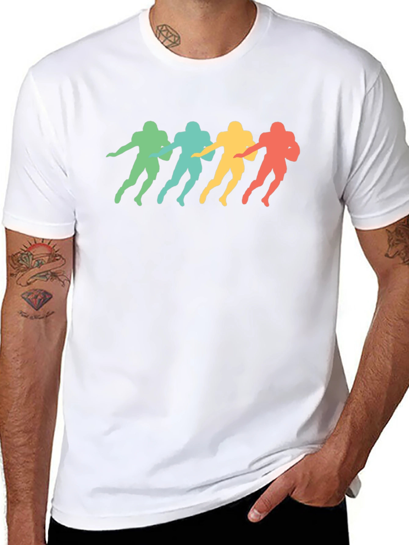 Retro Football Player Silhouette T-Shirt