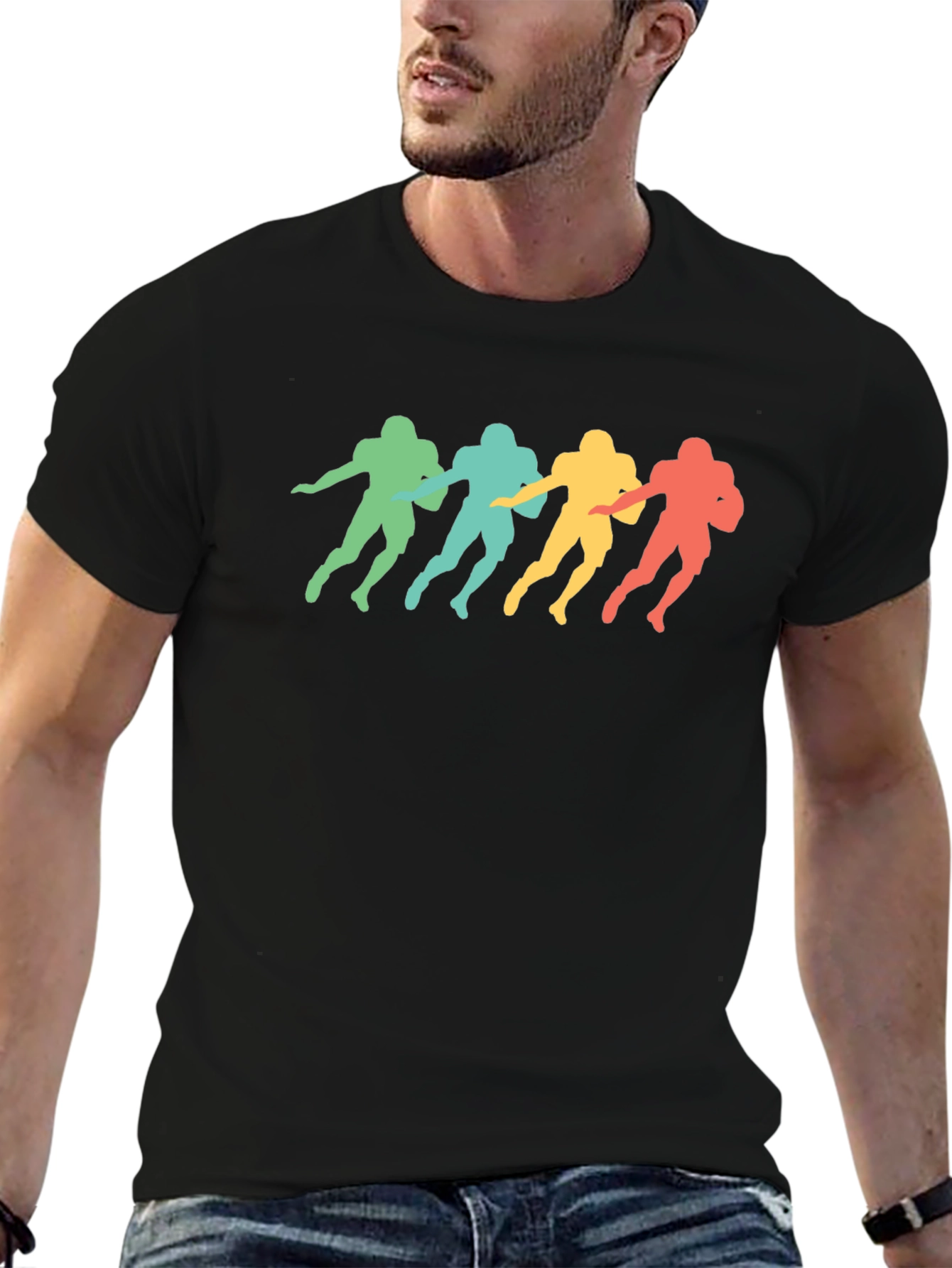 Retro Football Player Silhouette T-Shirt