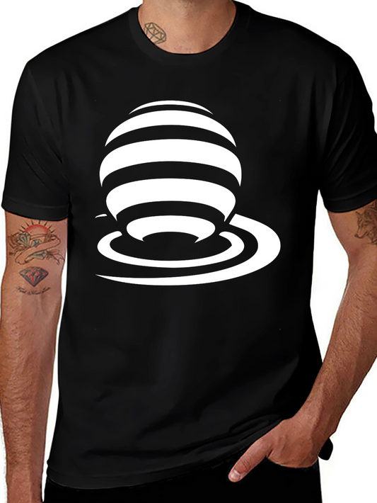 Stripped Sphere Graphic Tee - Modern Style