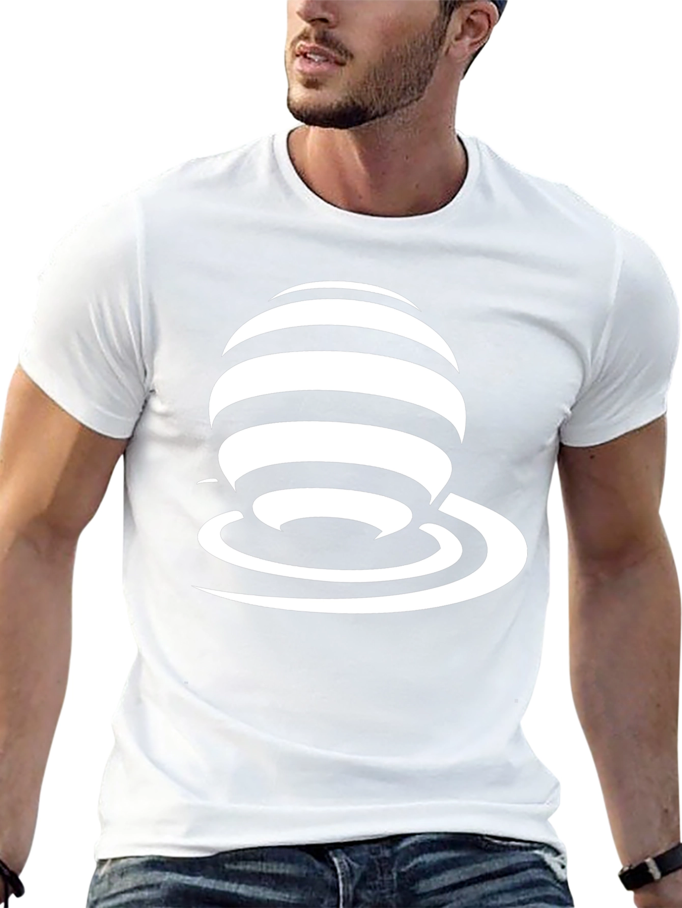Stripped Sphere Graphic Tee - Modern Style