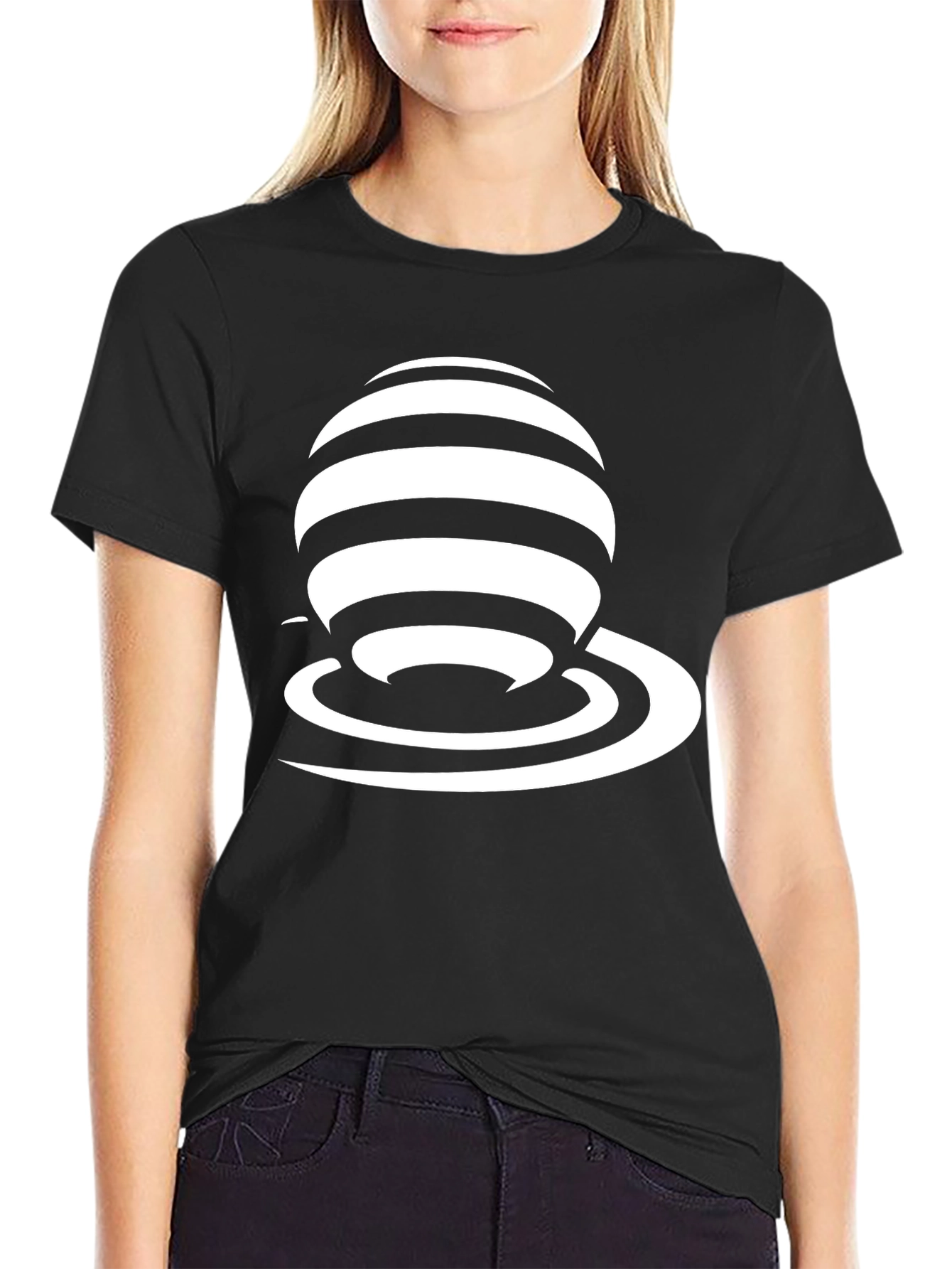 Stripped Sphere Graphic Tee - Modern Style