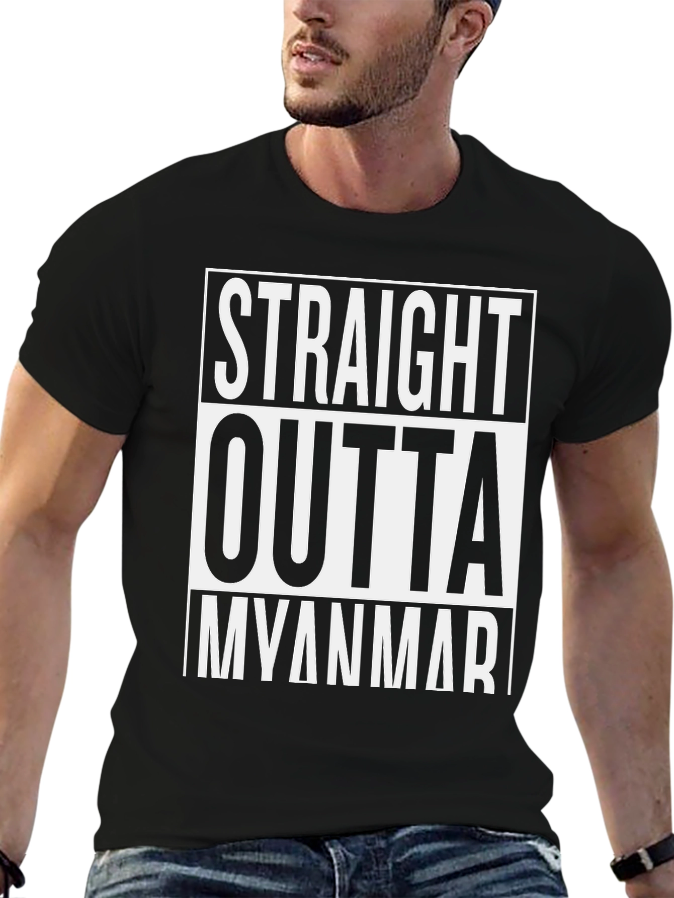 Straight Outta Myanmar Black T-Shirt