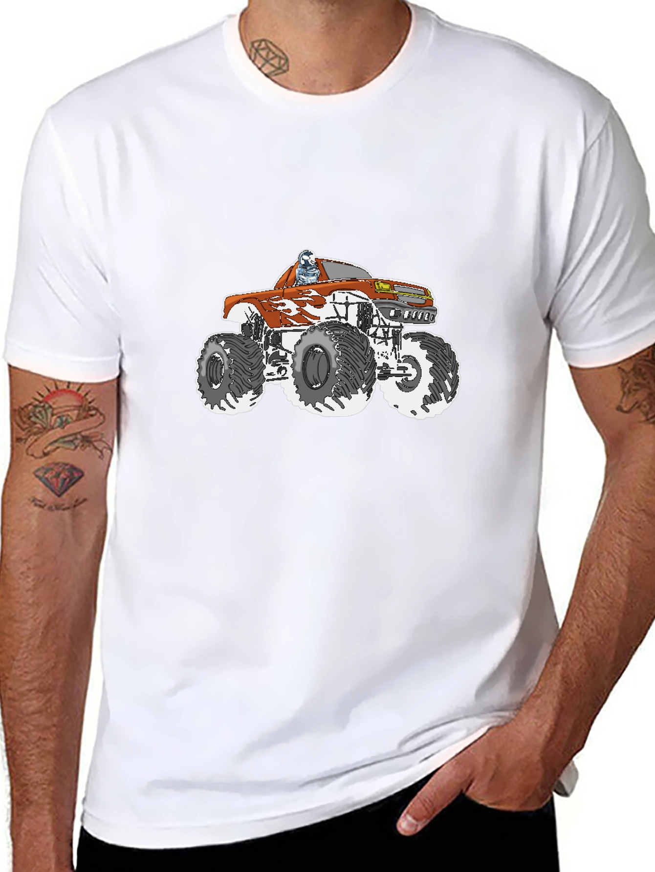 Monster Truck Graphic Tee - Black Cotton T-Shirt
