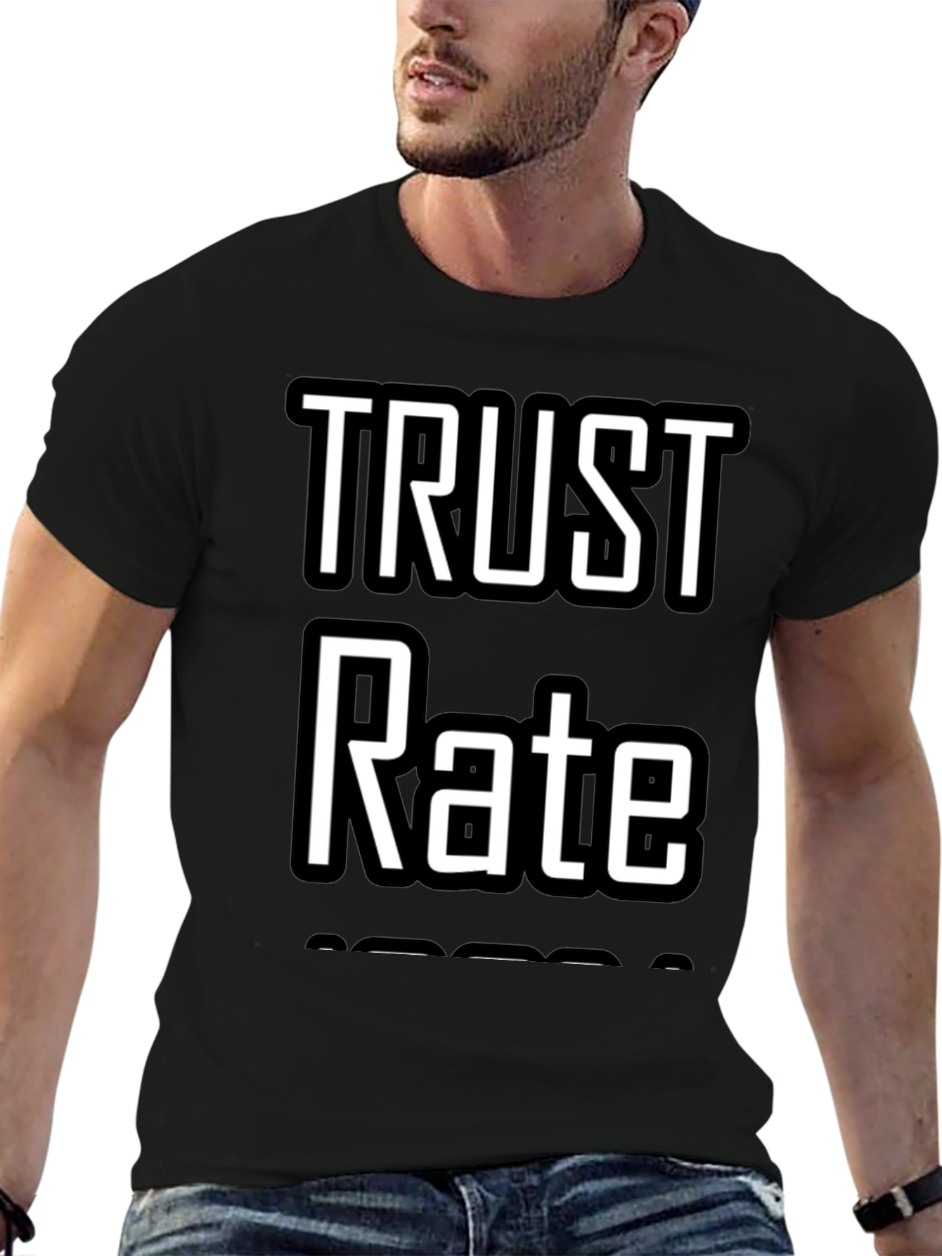 Trust Rate T-Shirt - Black Graphic Tee