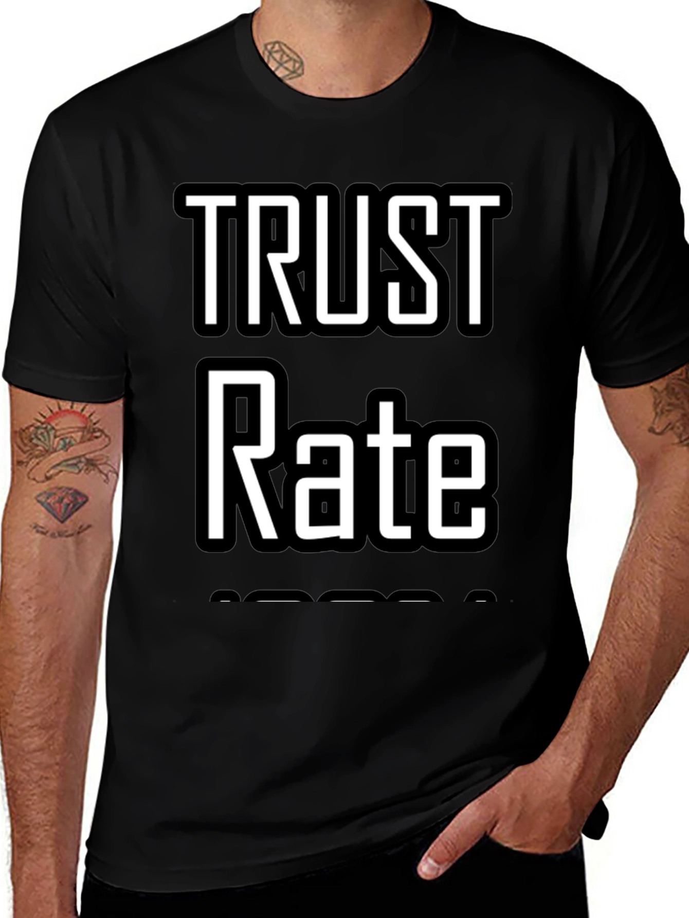 Trust Rate T-Shirt - Black Graphic Tee