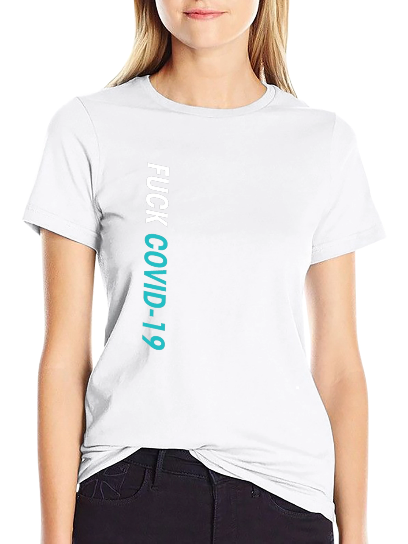 Fuck COVID-19 Graphic Tee - Black Crew Neck T-Shirt