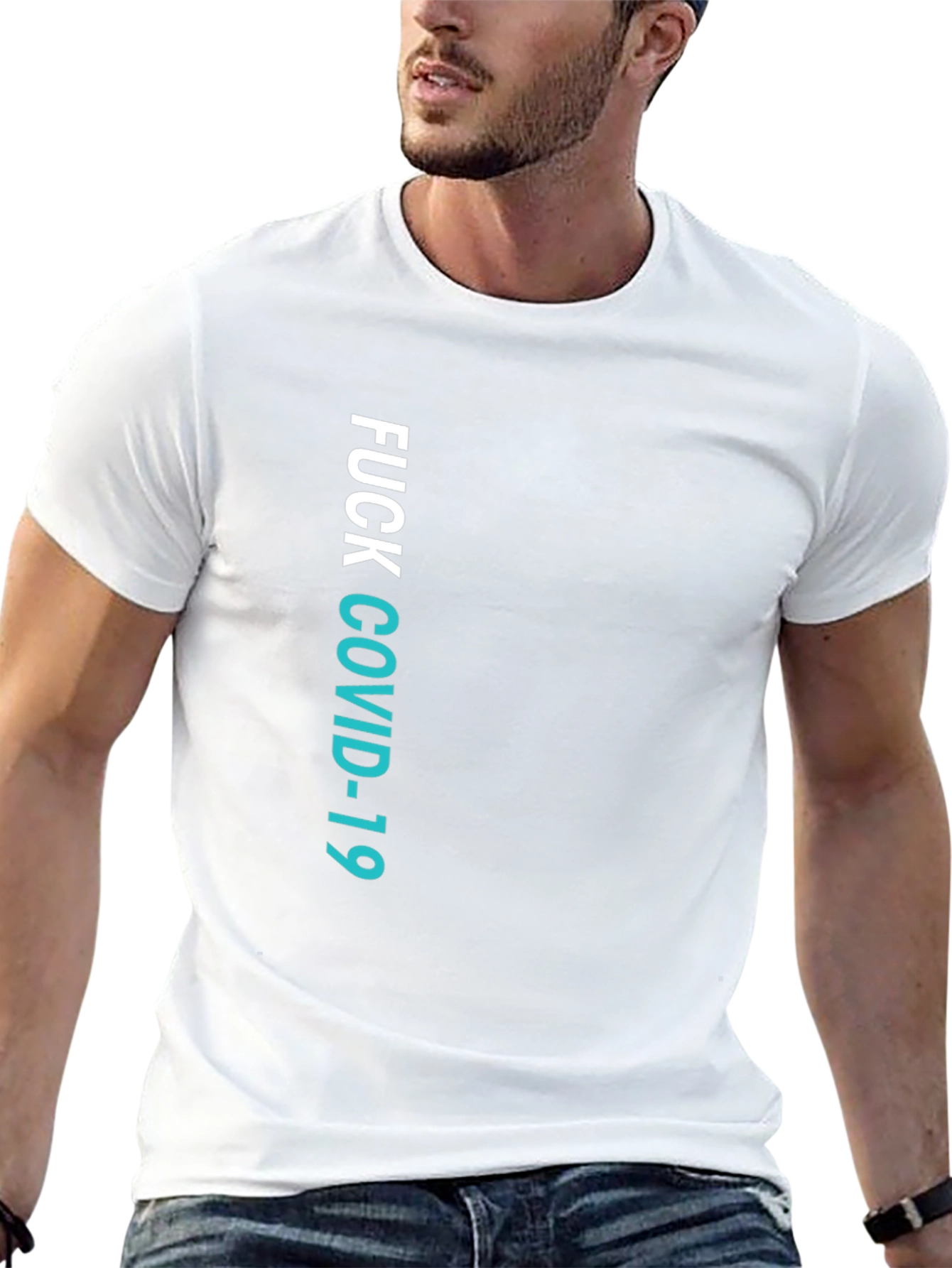 Fuck COVID-19 Graphic Tee - Black Crew Neck T-Shirt