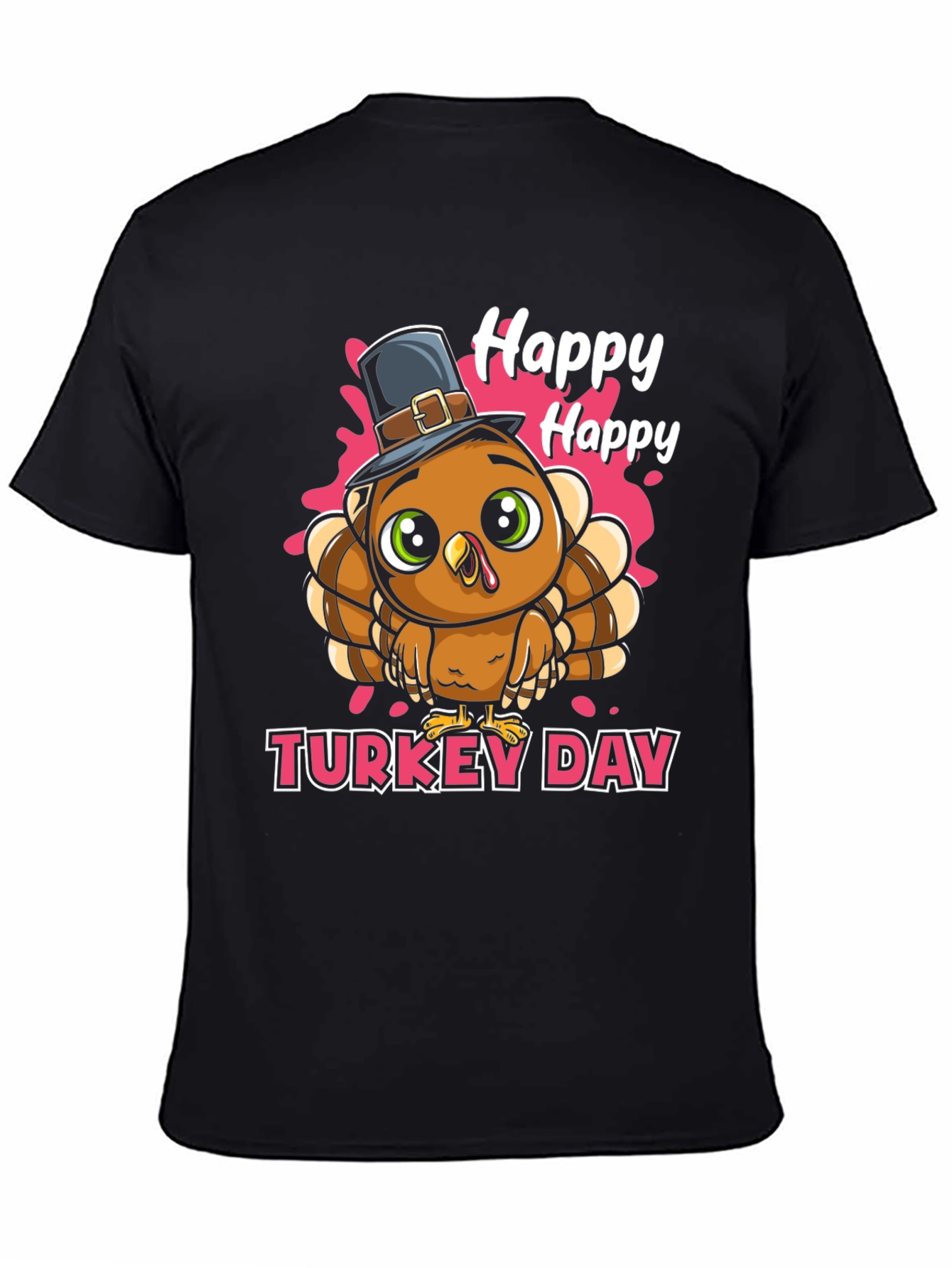 Happy Turkey Day Graphic Tee - Thanksgiving Apparel