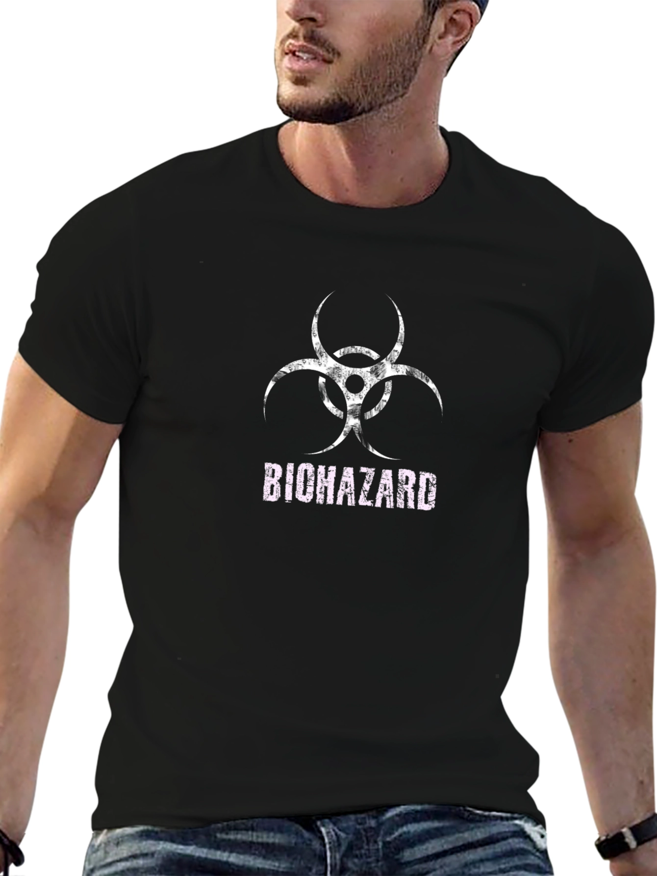 Biohazard Symbol Graphic T-Shirt
