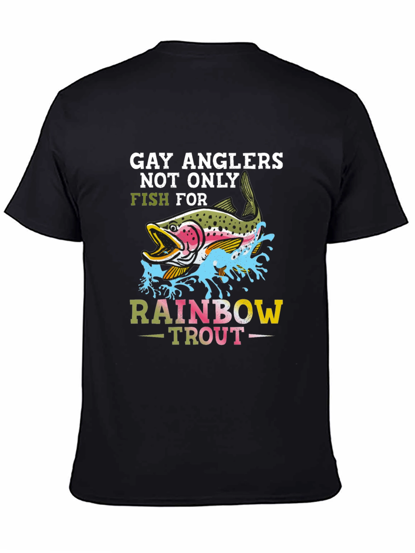 Gay Anglers Rainbow Trout Graphic T-Shirt