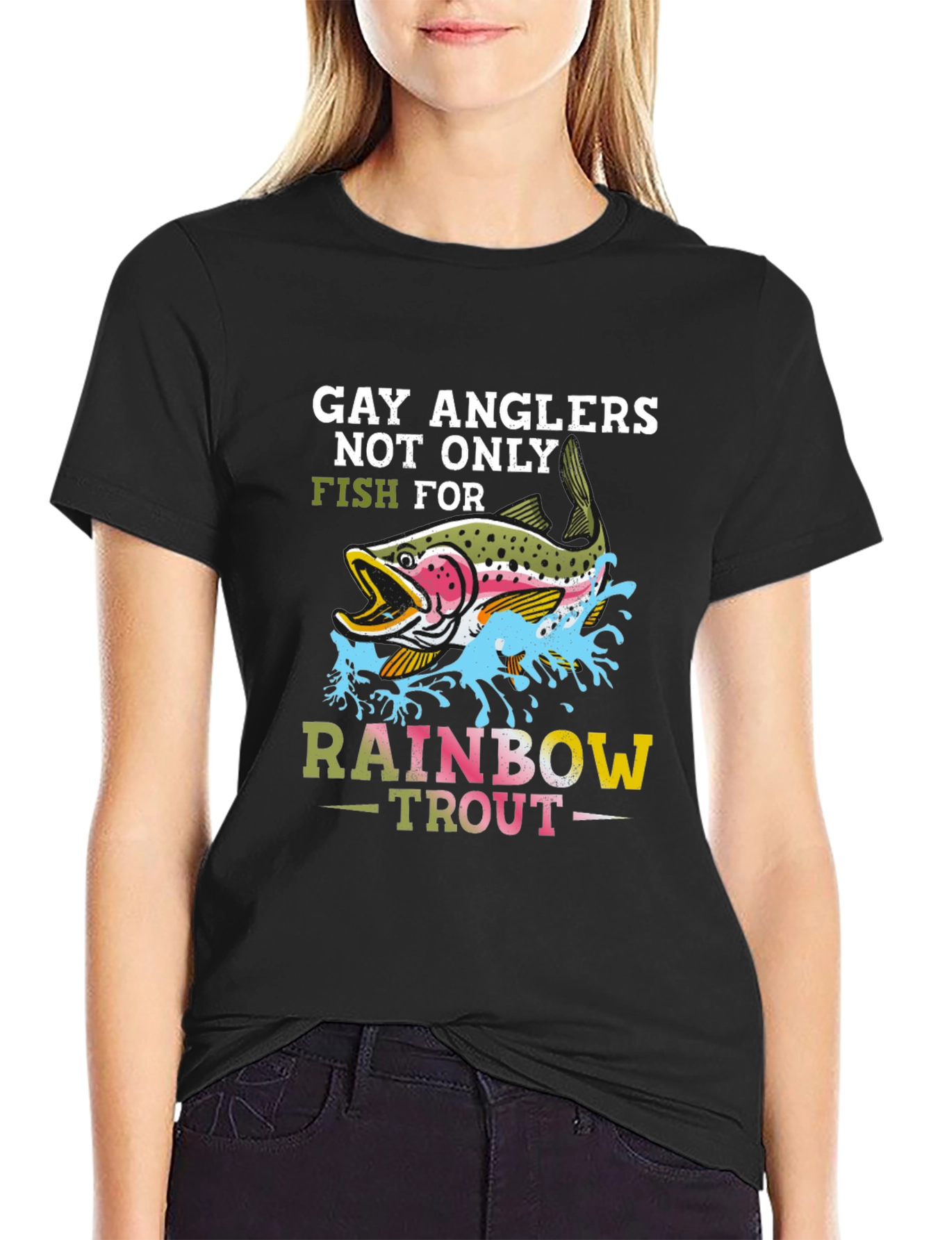 Gay Anglers Rainbow Trout Graphic T-Shirt