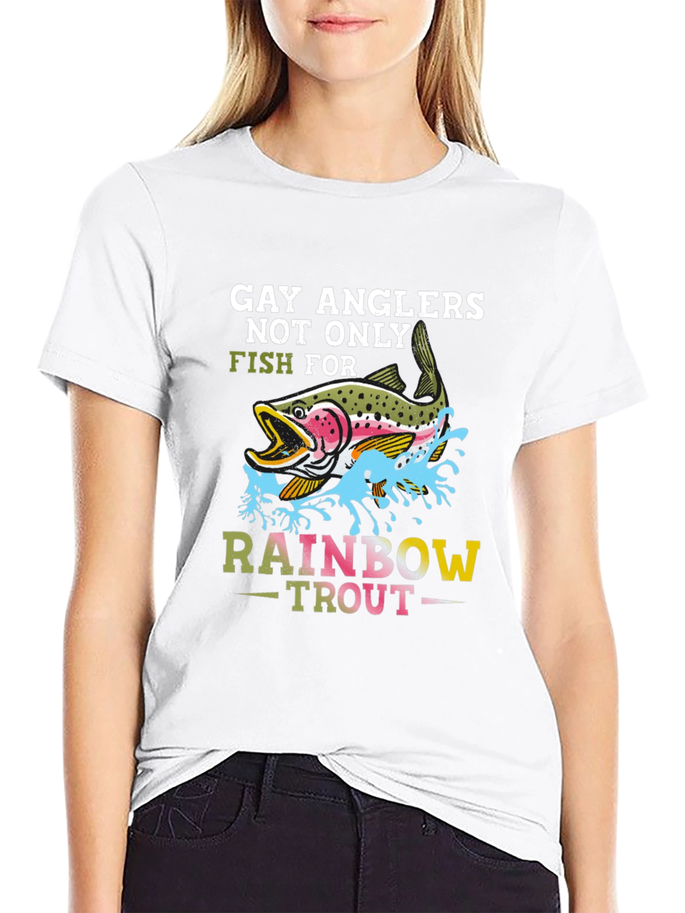 Gay Anglers Rainbow Trout Graphic T-Shirt