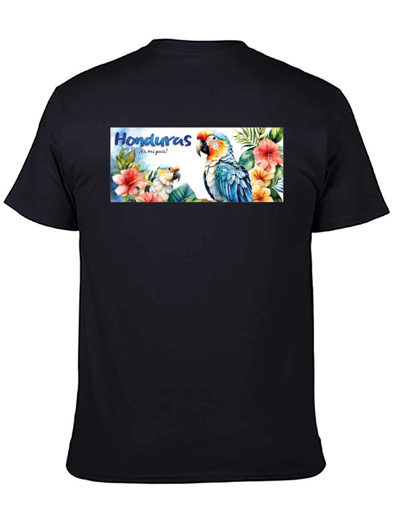Honduras Parrot Graphic Tee - Mens Black T-Shirt