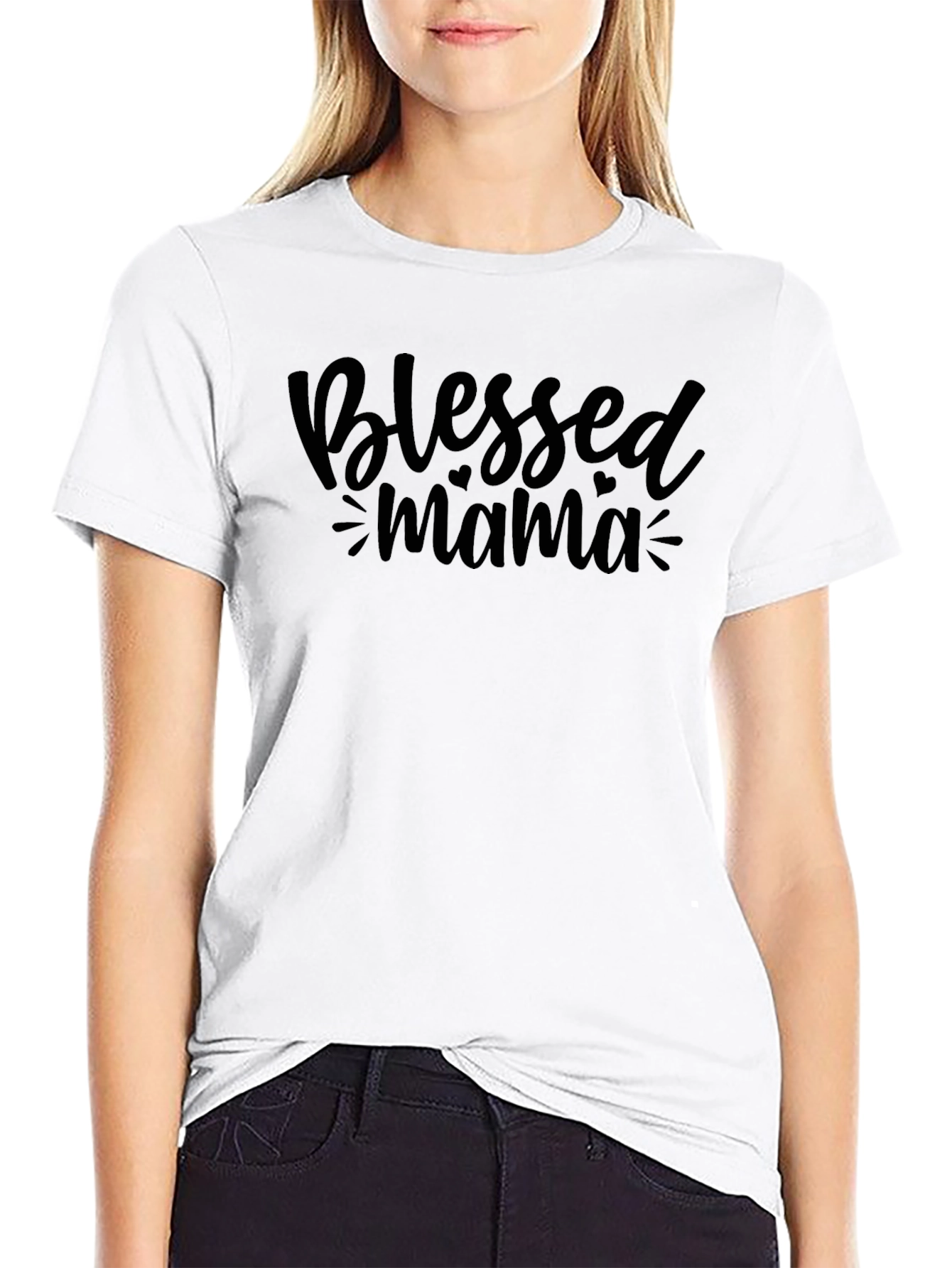Blessed Mama Graphic Tee - Black