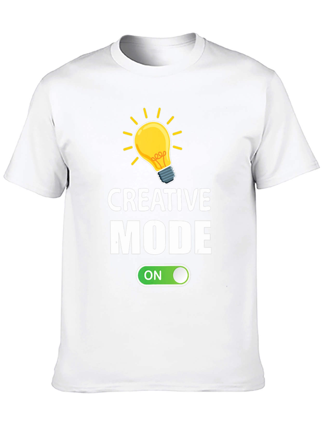 Creative Mode ON Graphic Tee - Black Cotton T-Shirt