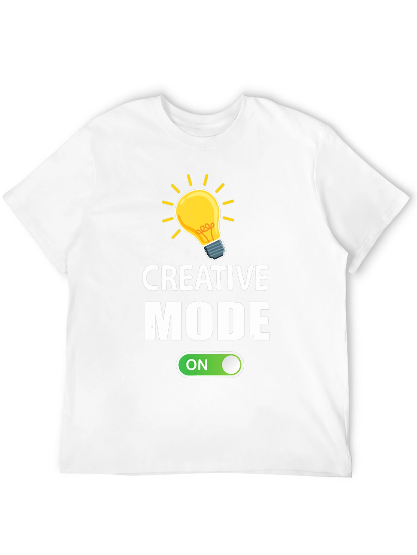 Creative Mode ON Graphic Tee - Black Cotton T-Shirt