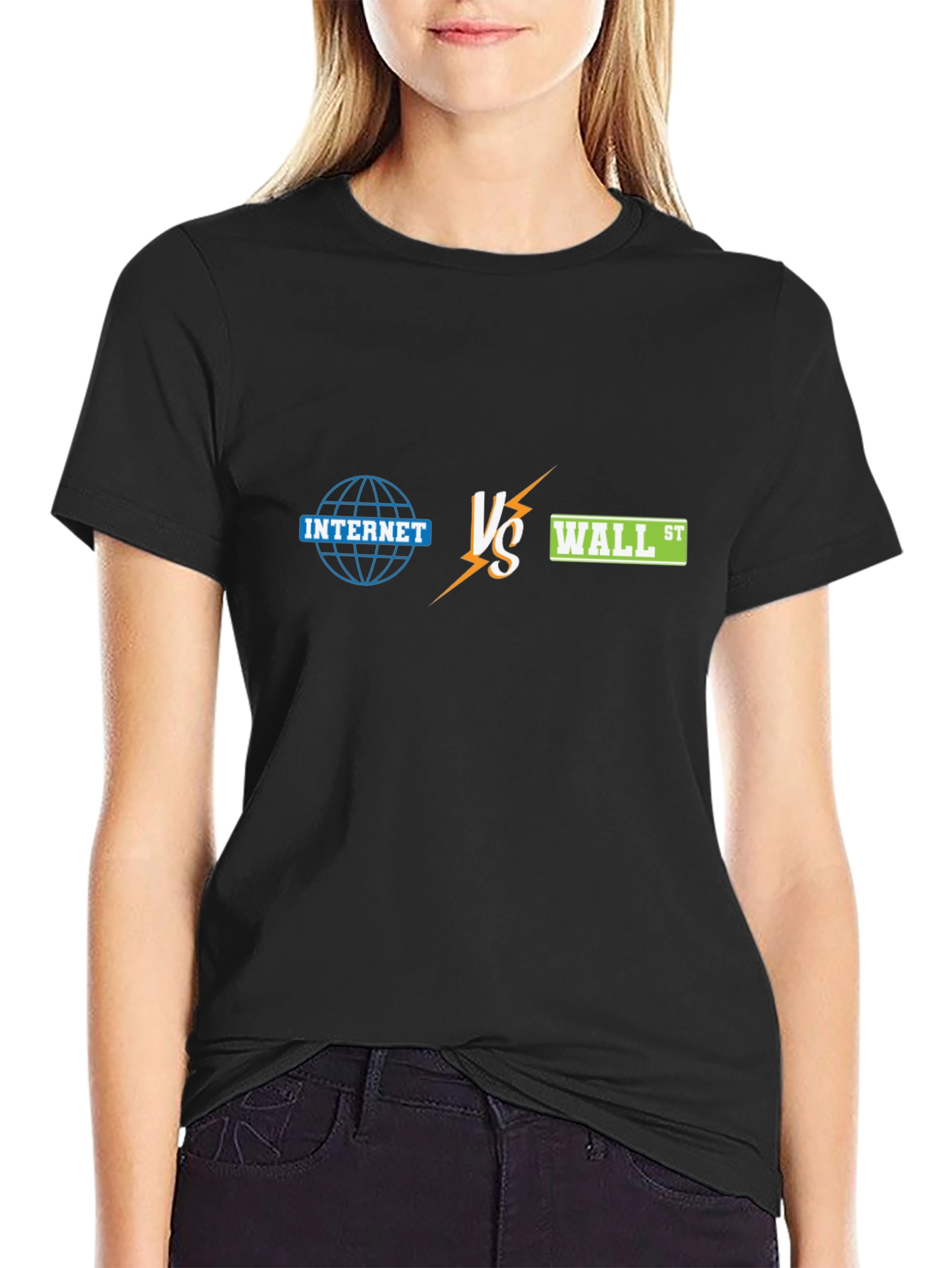 Internet Vs Wall St. Black T-Shirt
