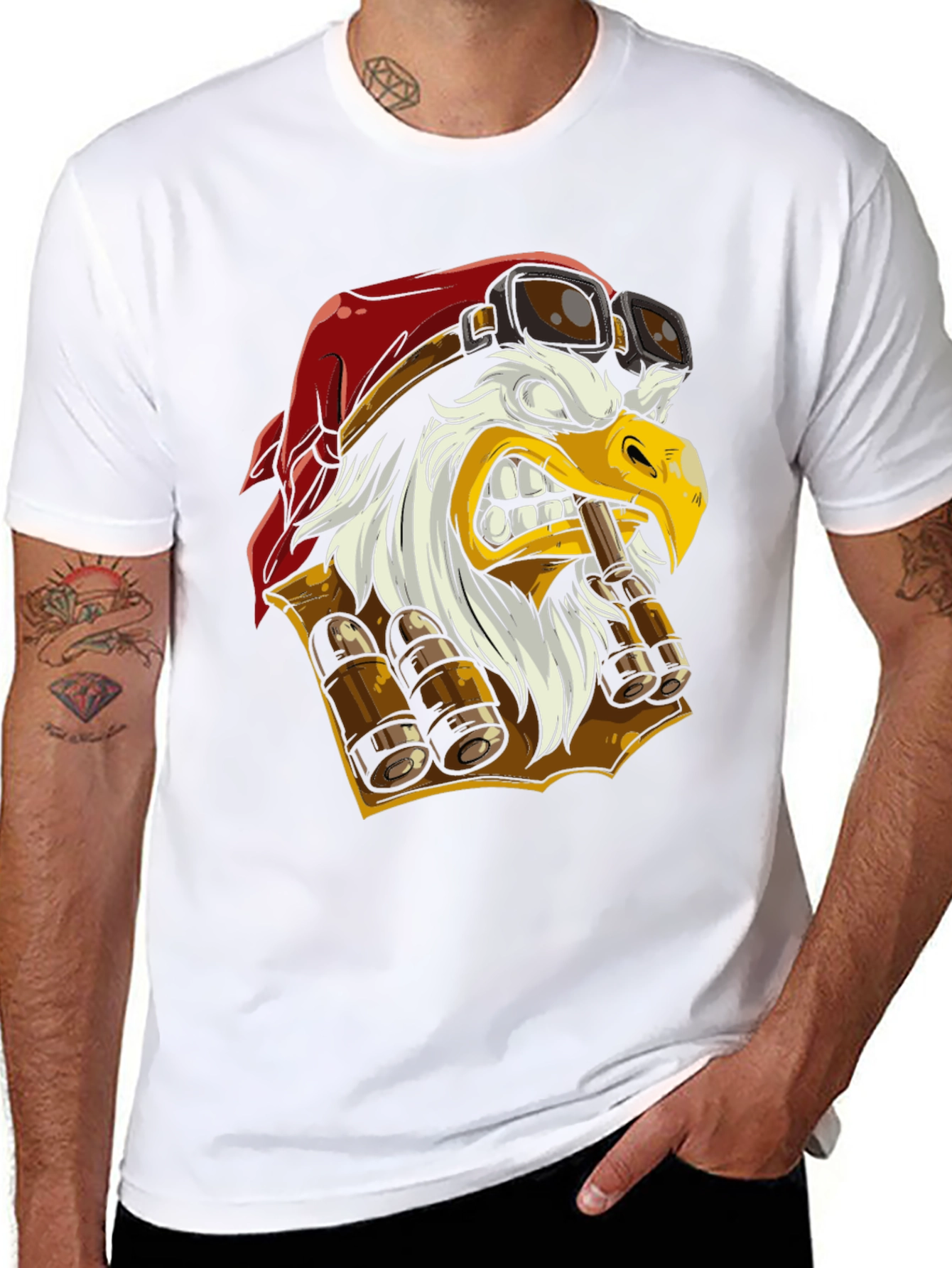 Eagle Pilot T-Shirt - Cartoon Graphic Tee
