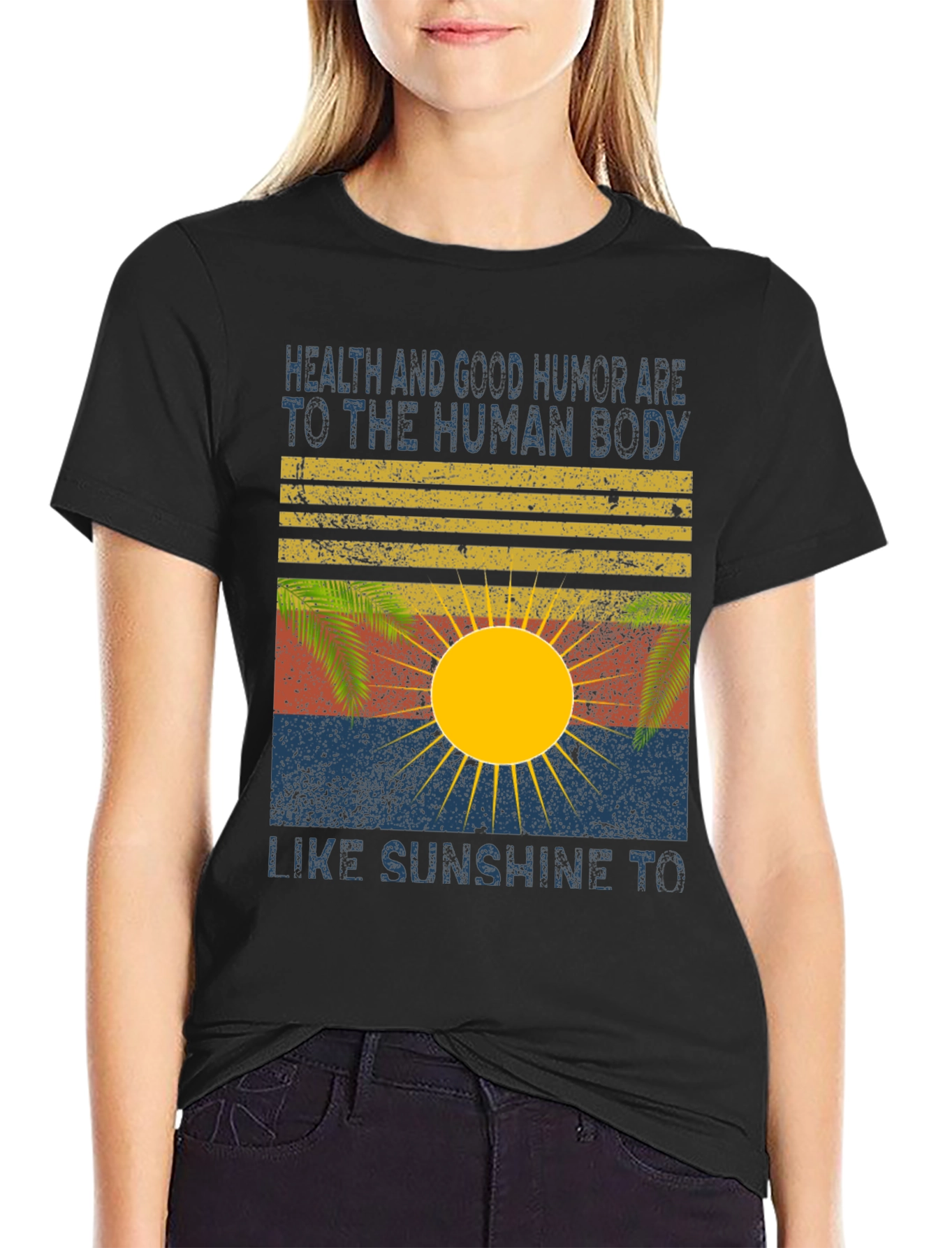 Health & Humor Sun Graphic Tee - Black