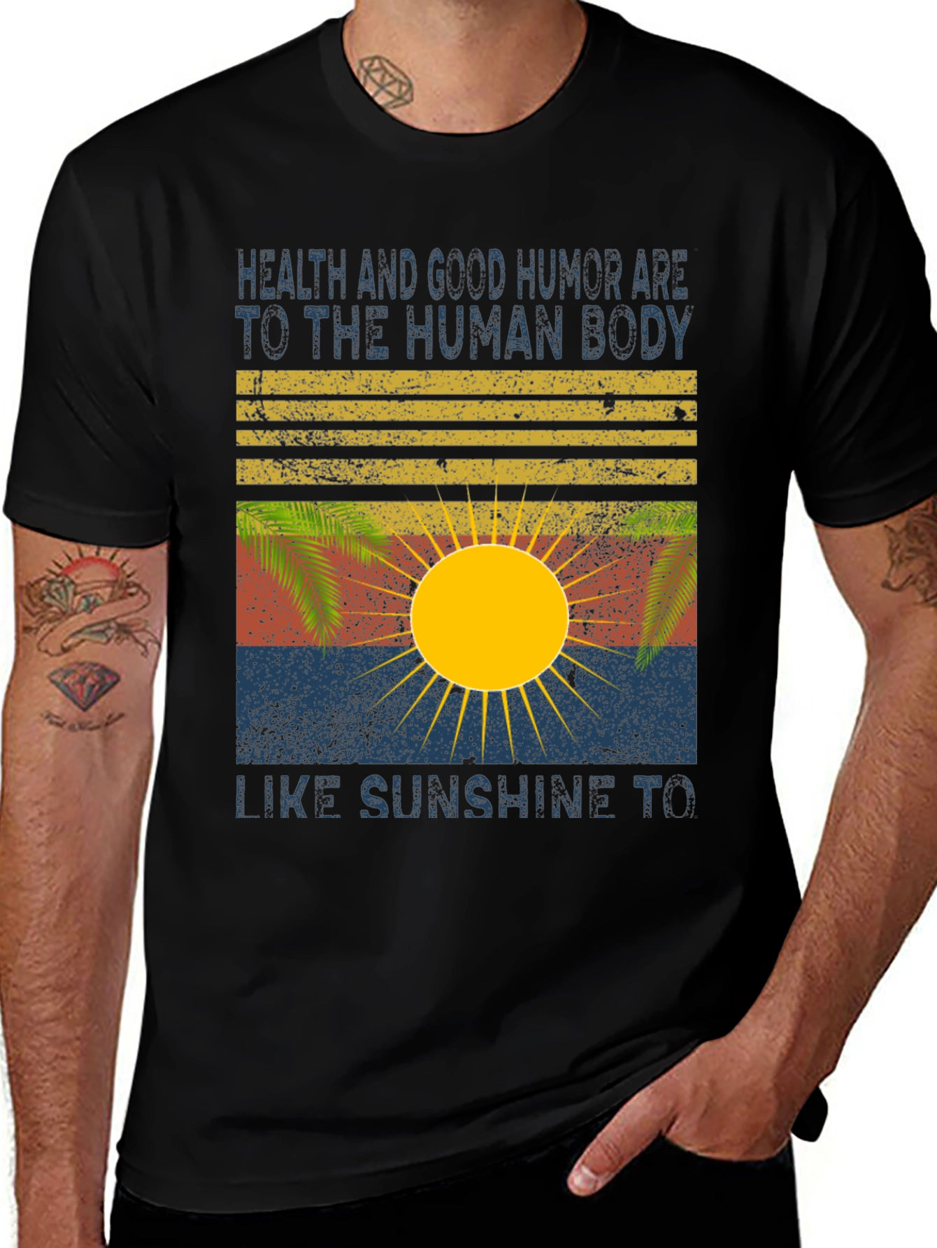Health & Humor Sun Graphic Tee - Black