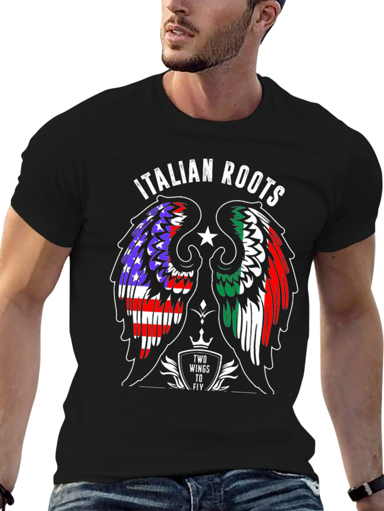 Italian Roots Wings T-Shirt - USA & Italy