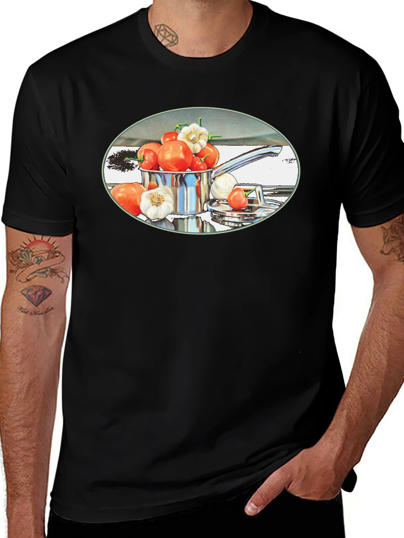 Chefs Pot Graphic T-Shirt - Black Unisex