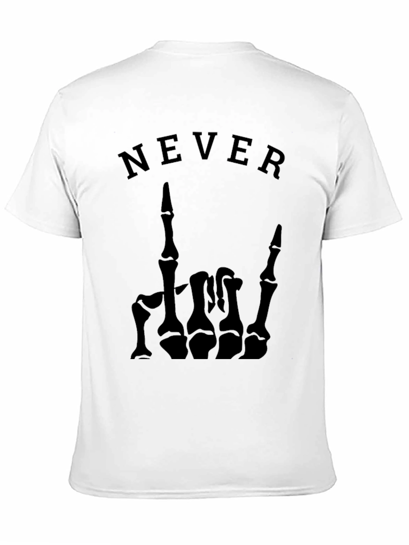 Never Skeleton Hand Graphic Tee - Black T-Shirt