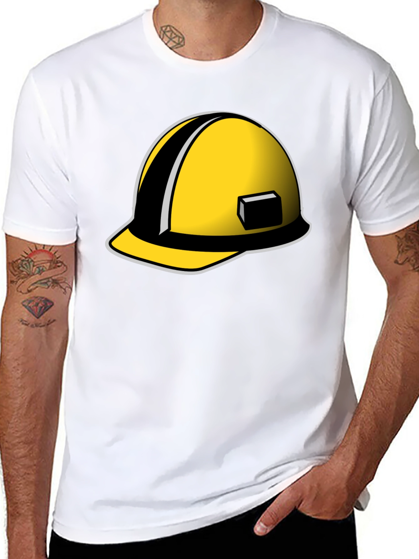 Construction Hat Graphic Tee - Black