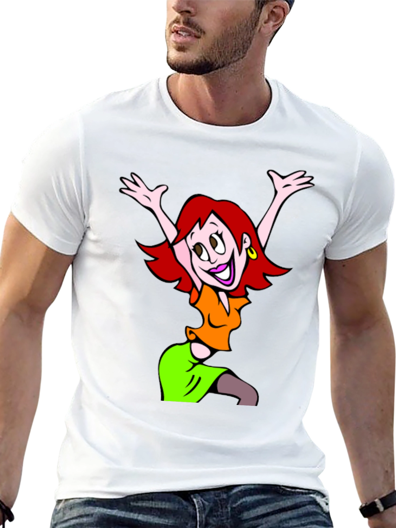 Cartoon Character Graphic Black T-Shirt