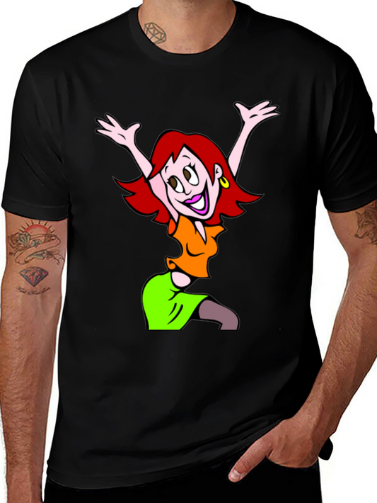 Cartoon Character Graphic Black T-Shirt