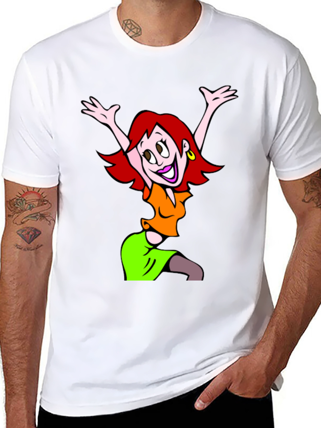Cartoon Character Graphic Black T-Shirt
