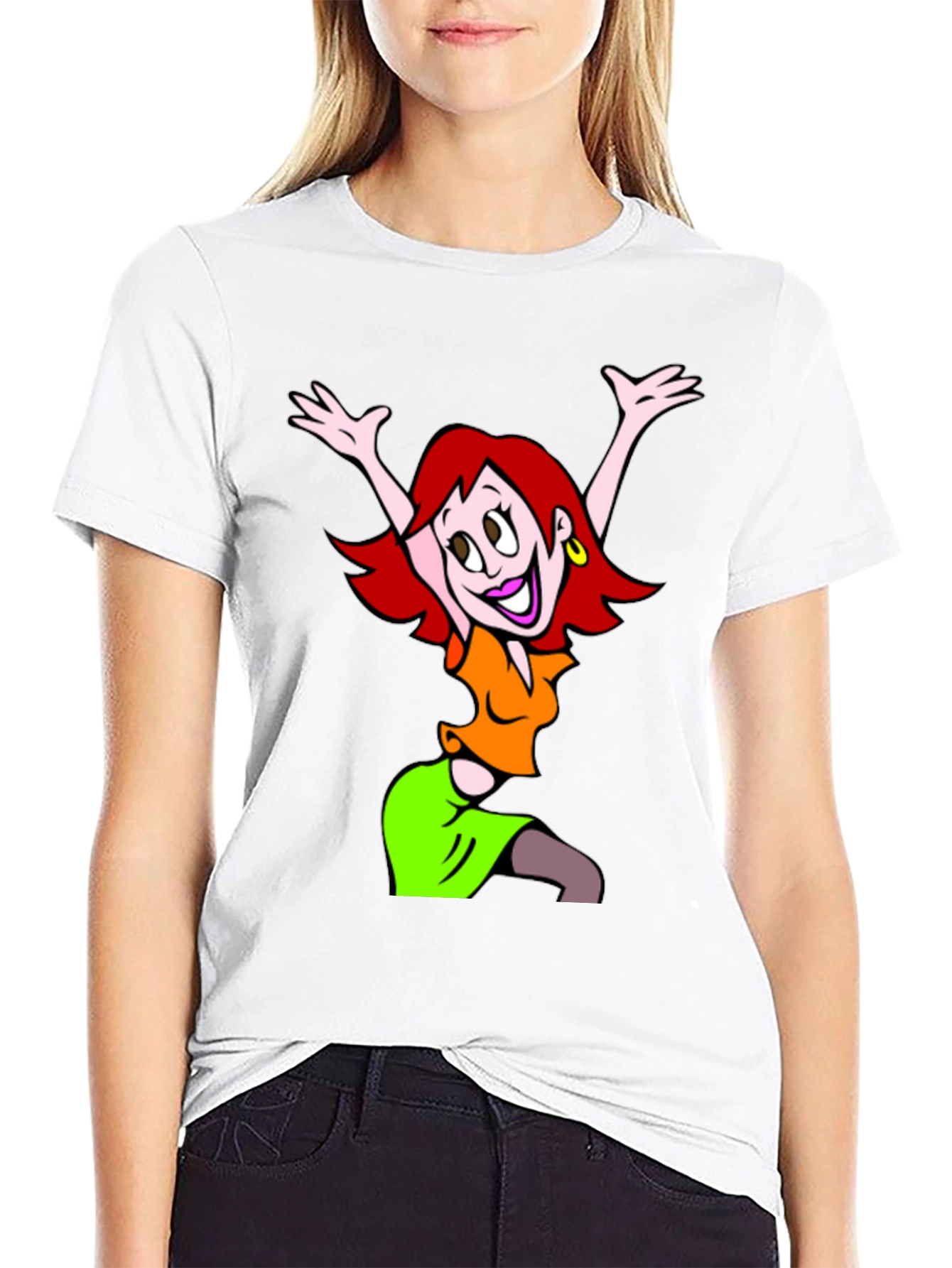 Cartoon Character Graphic Black T-Shirt