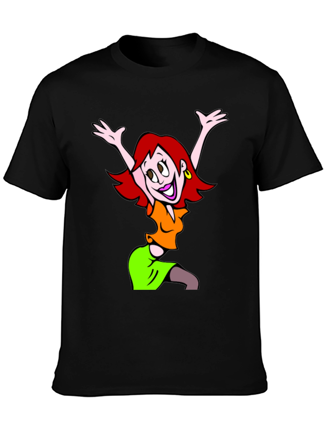 Cartoon Character Graphic Black T-Shirt