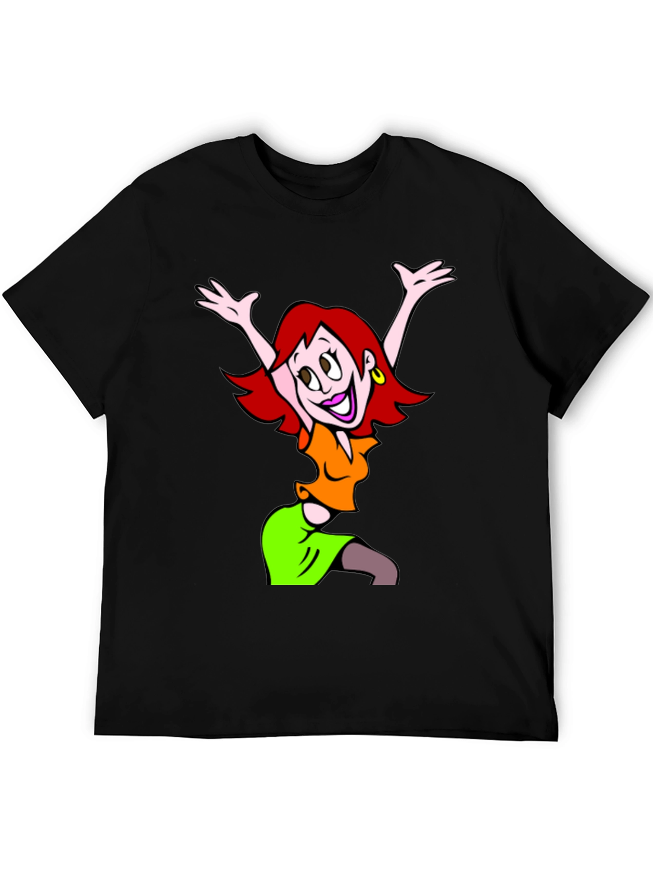 Cartoon Character Graphic Black T-Shirt
