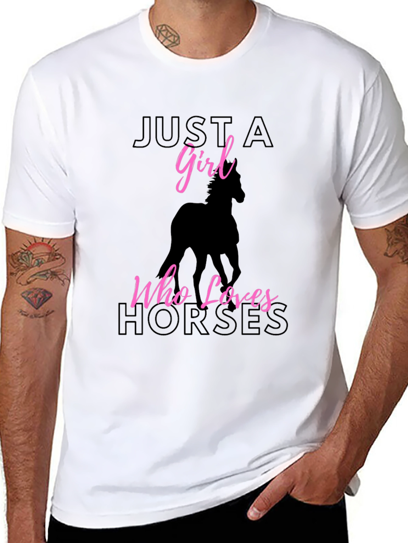 Just A Girl Who Loves Horses Black T-Shirt