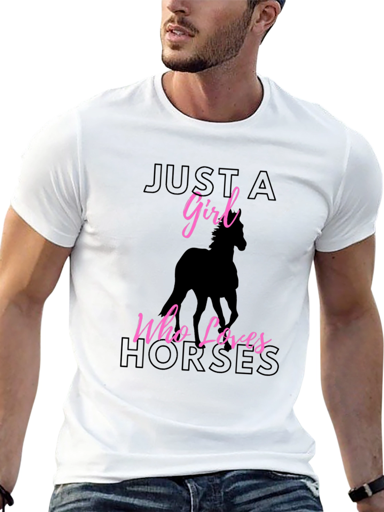 Just A Girl Who Loves Horses Black T-Shirt