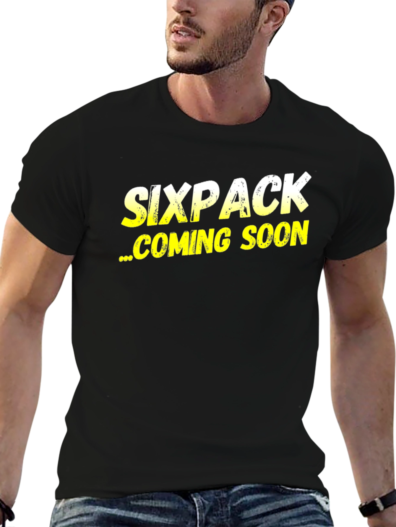 Sixpack Coming Soon T-Shirt - Funny Fitness Apparel