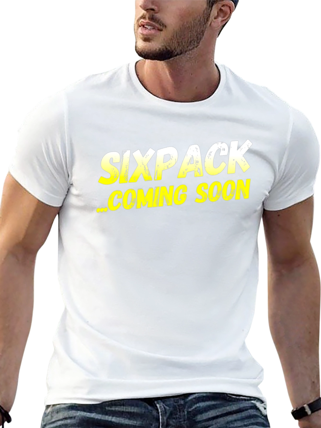 Sixpack Coming Soon T-Shirt - Funny Fitness Apparel