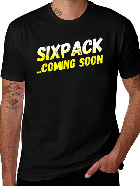 Sixpack Coming Soon T-Shirt - Funny Fitness Apparel