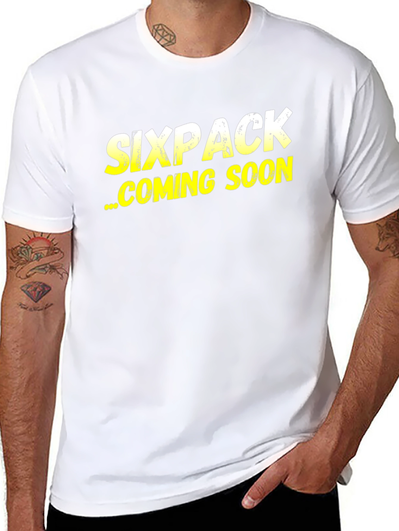 Sixpack Coming Soon T-Shirt - Funny Fitness Apparel