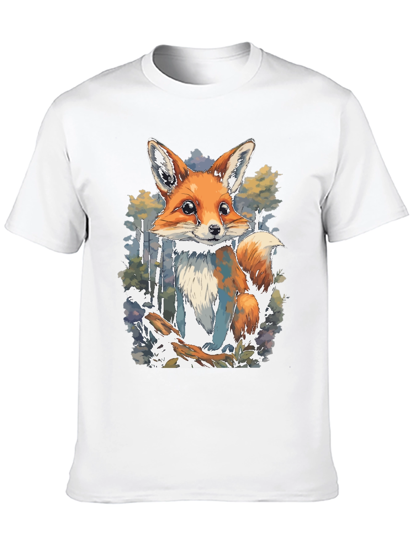 Fox Graphic Print Black T-Shirt