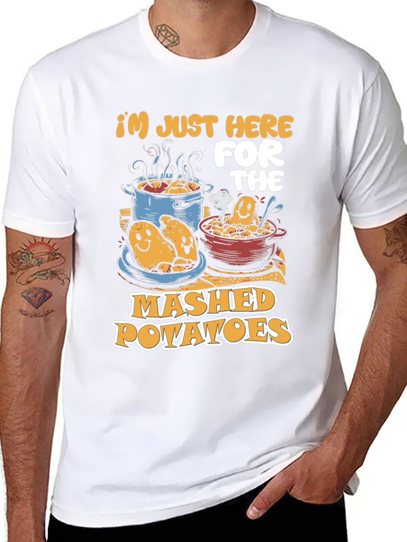 Mashed Potatoes Graphic Tee - Funny Food Lover Shirt
