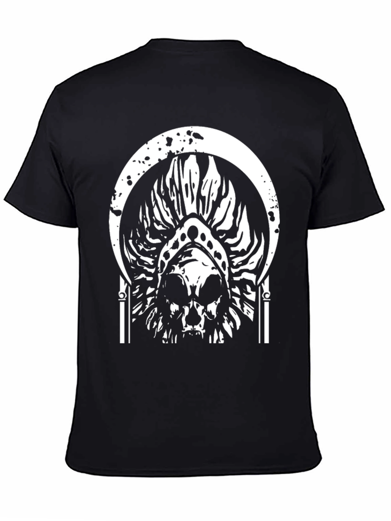Skull Graphic Tee - Black Cotton T-Shirt